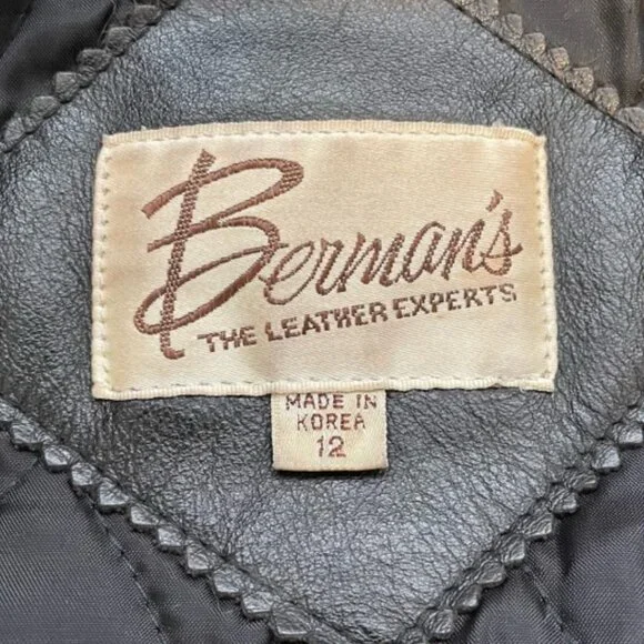 Vintage Berman's Leather 80's Motorcycle Jacket Size Small - Picture 3 of 16